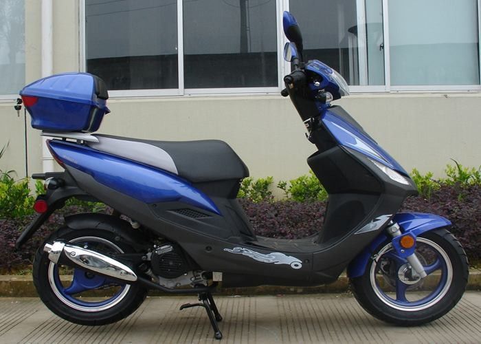 Vespa de motor azul adulta 50cc de la vespa de motor del marco de aluminio 12V 7A con la linterna