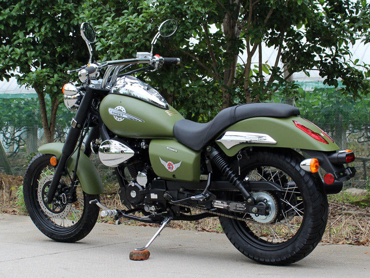 Interruptor del Bobber del verde caqui 250cc 90 kilómetros por hora del consumo de petróleo bajo con la transmisión manual 5