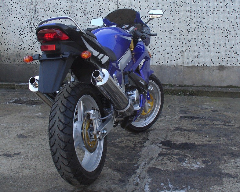 Motocicleta doble azul del interruptor del movimiento 250cc del cilindro cuatro con el enfriamiento de aire forzado