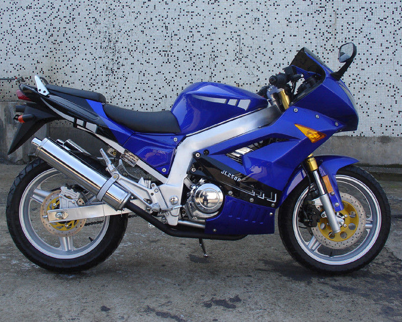 Motocicleta doble azul del interruptor del movimiento 250cc del cilindro cuatro con el enfriamiento de aire forzado