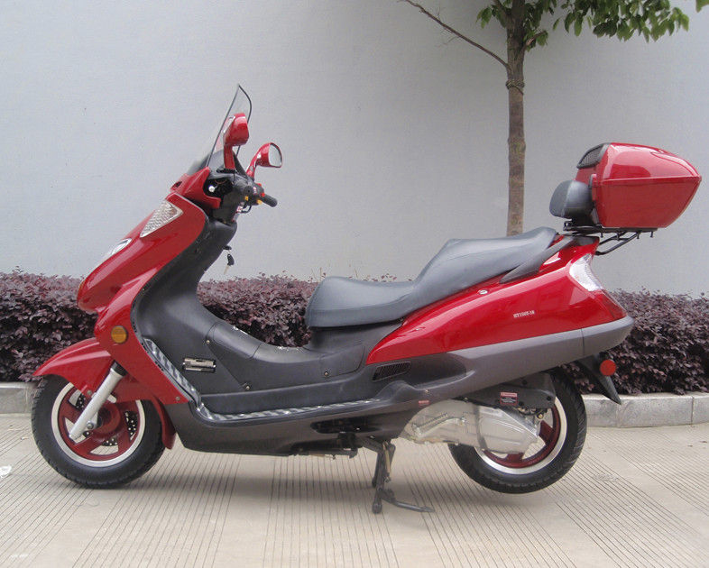 Vespa adulta azul del gas de dos linternas, vespa de motor 150cc con cuero real de 2 asientos