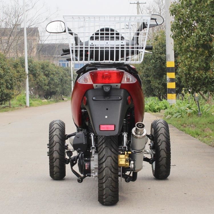 Ventile el solo movimiento refrescado del cilindro 4 de la tri motocicleta adulta de la rueda 50cc con la caja posterior
