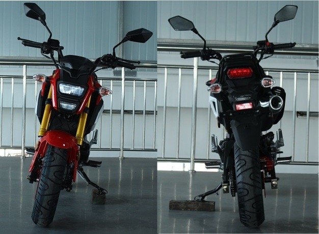 Motocicleta de edición especial con transmisión manual, arranque eléctrico, faros dobles, ruedas grandes de 12 pulgadas